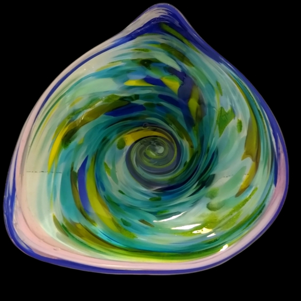 Asymmetrical art glass bowl